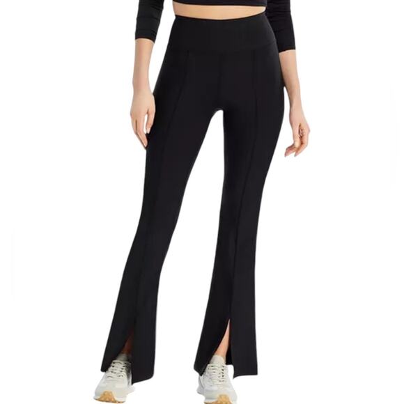 Aqua High Rise Split Hem Bootcut Medium Compression Leggings Black NEW Size S - Picture 1 of 4